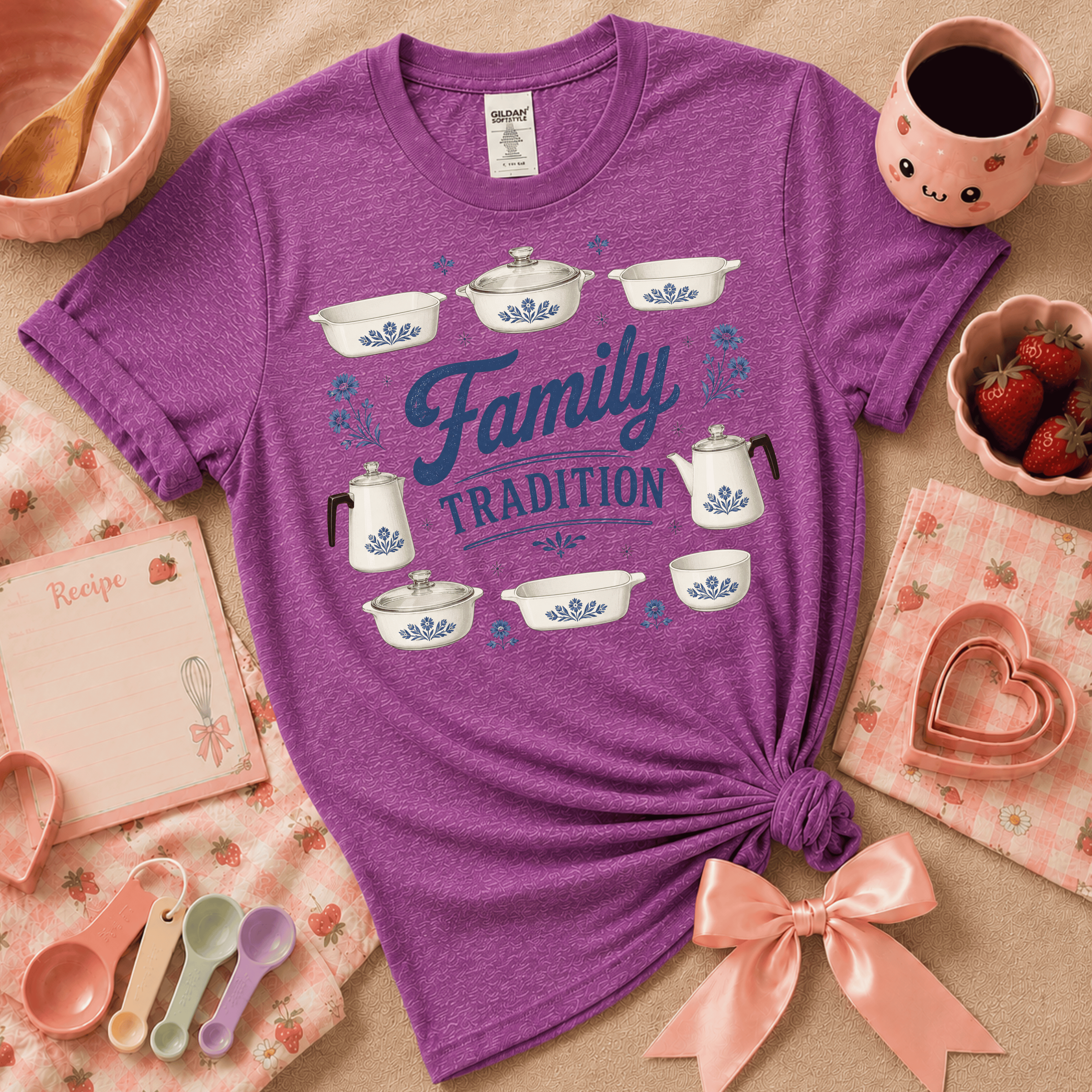 Family Tradition Blue | Cute Food Graphic T-Shirt