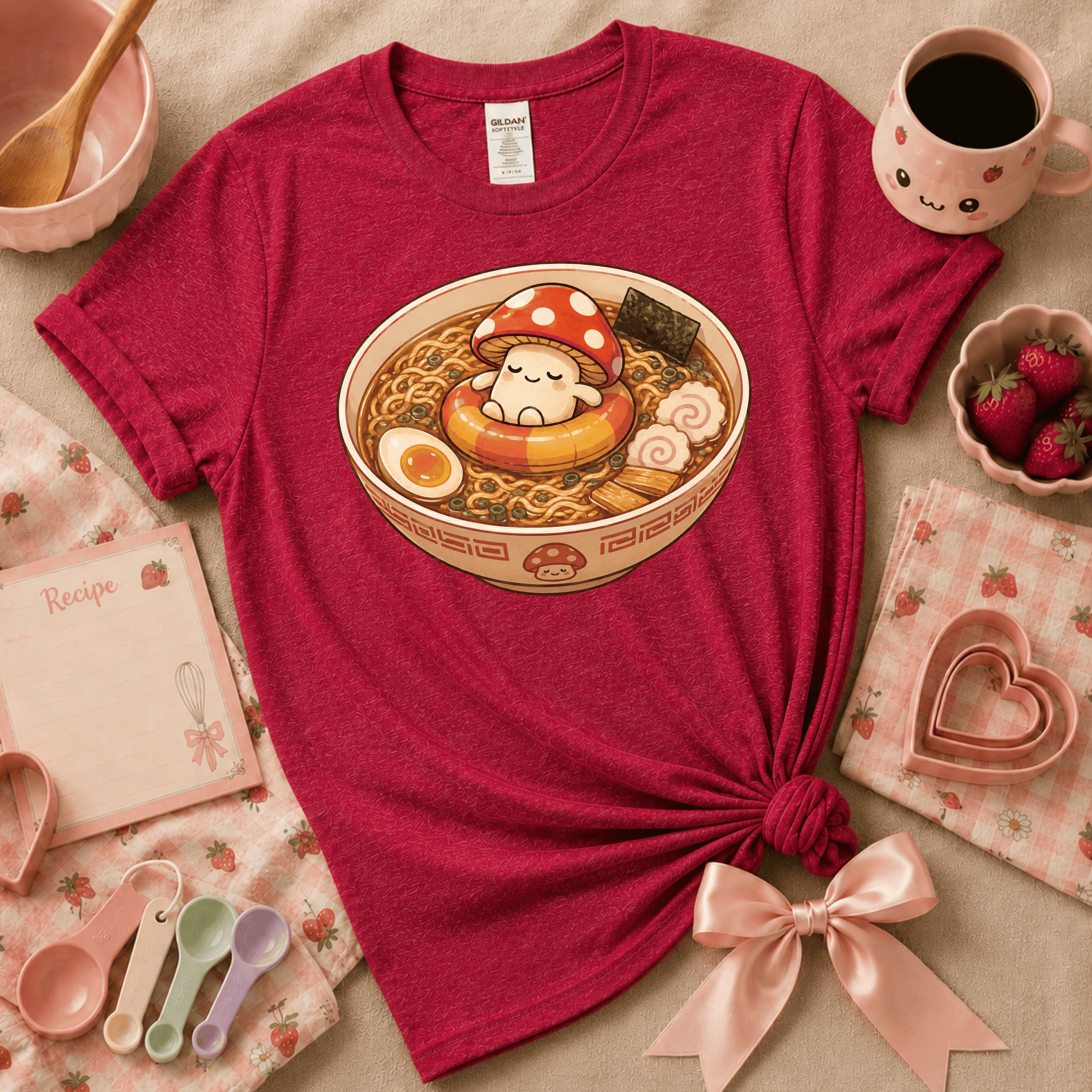 Mushroom Float | Cute Food Graphic T-Shirt