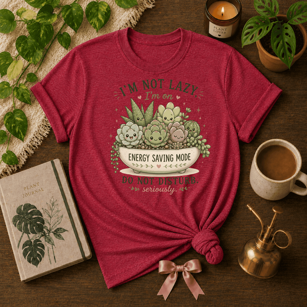 Energy Saving Mode | Plant Lover Graphic T-Shirt