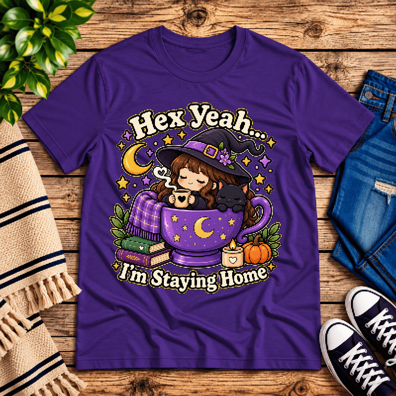 Hex Yeah Premium T-Shirt in team purple, flat lay