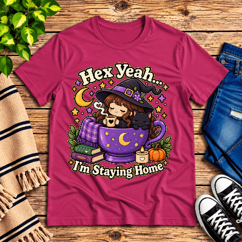 Hex Yeah Premium T-Shirt in berry, flat lay