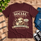 I Survived Premium T-Shirt in maroon, flat lay