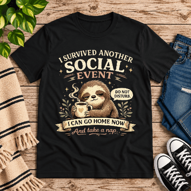I Survived Premium T-Shirt in vintage black, flat lay