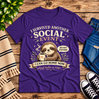I Survived Premium T-Shirt in team purple, flat lay