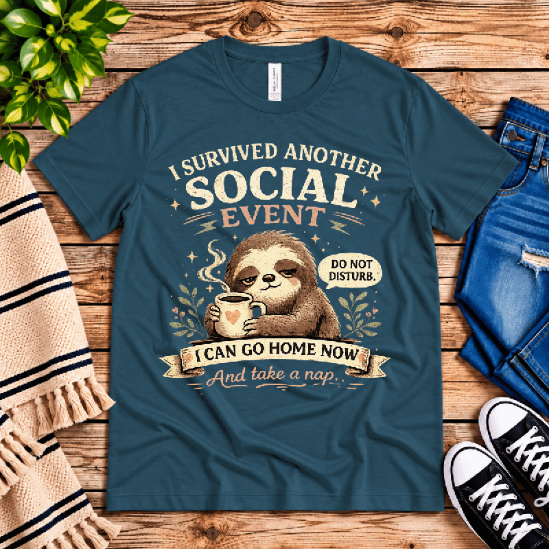 I Survived Premium T-Shirt in deep teal, flat lay