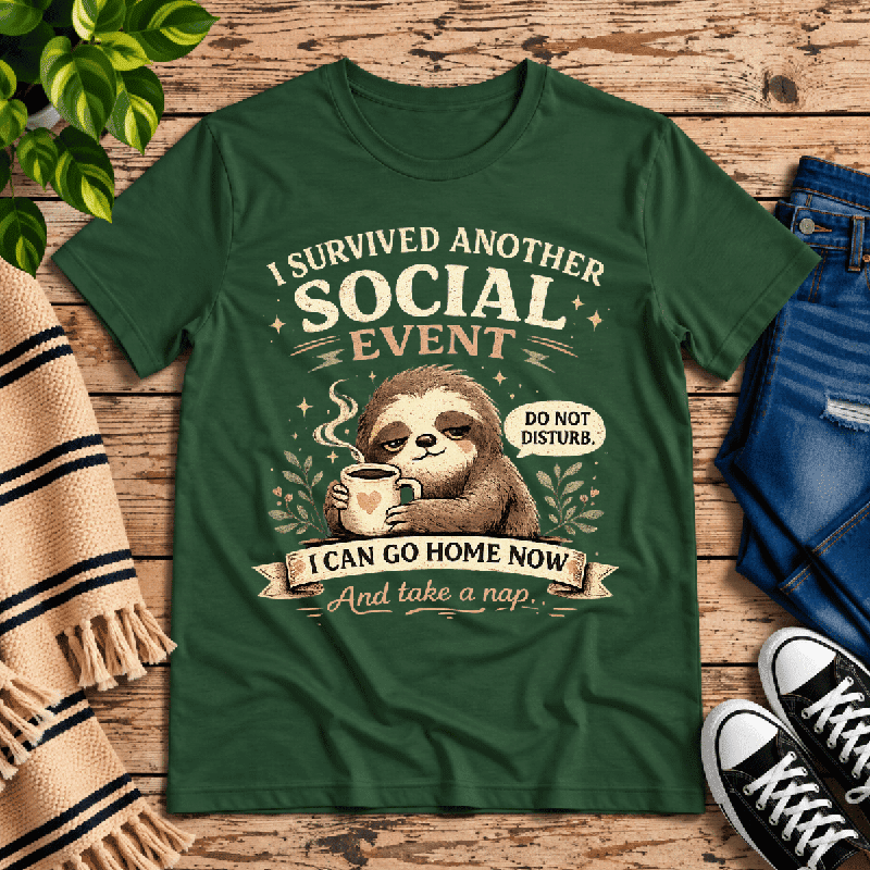 I Survived Premium T-Shirt in evergreen, flat lay