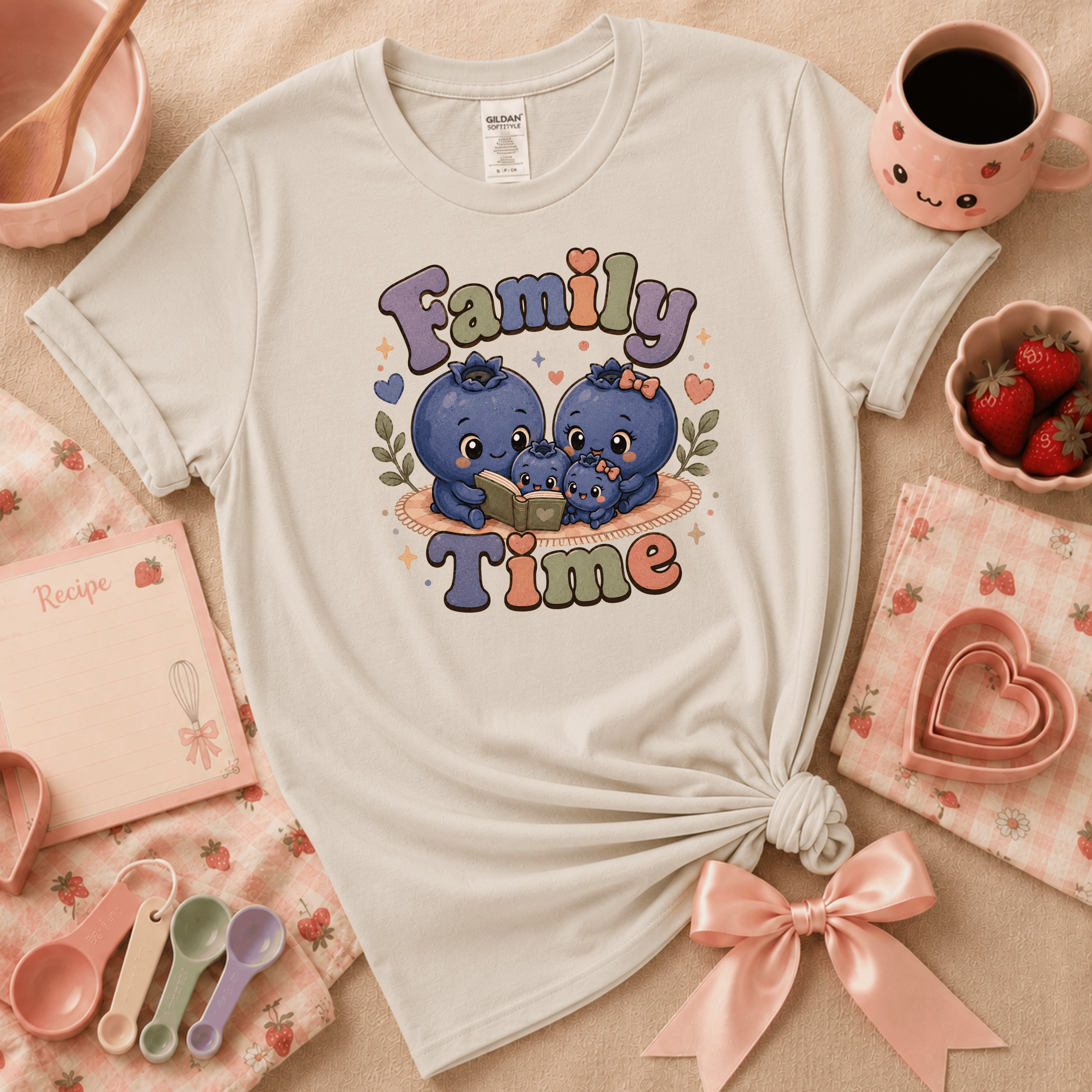 Family Time | Cute Food Graphic T-Shirt