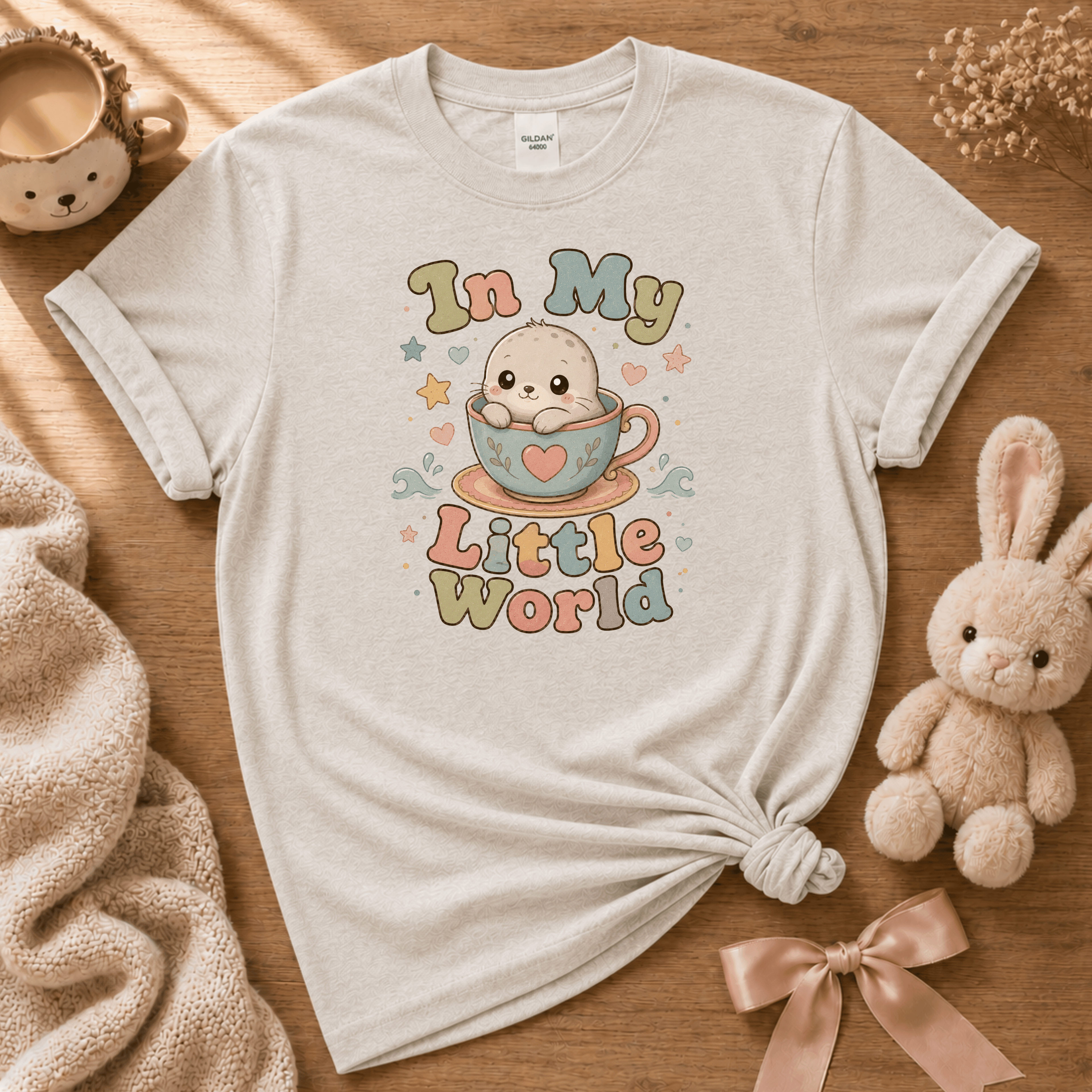In My Little World | Cute Animal Graphic T-Shirt