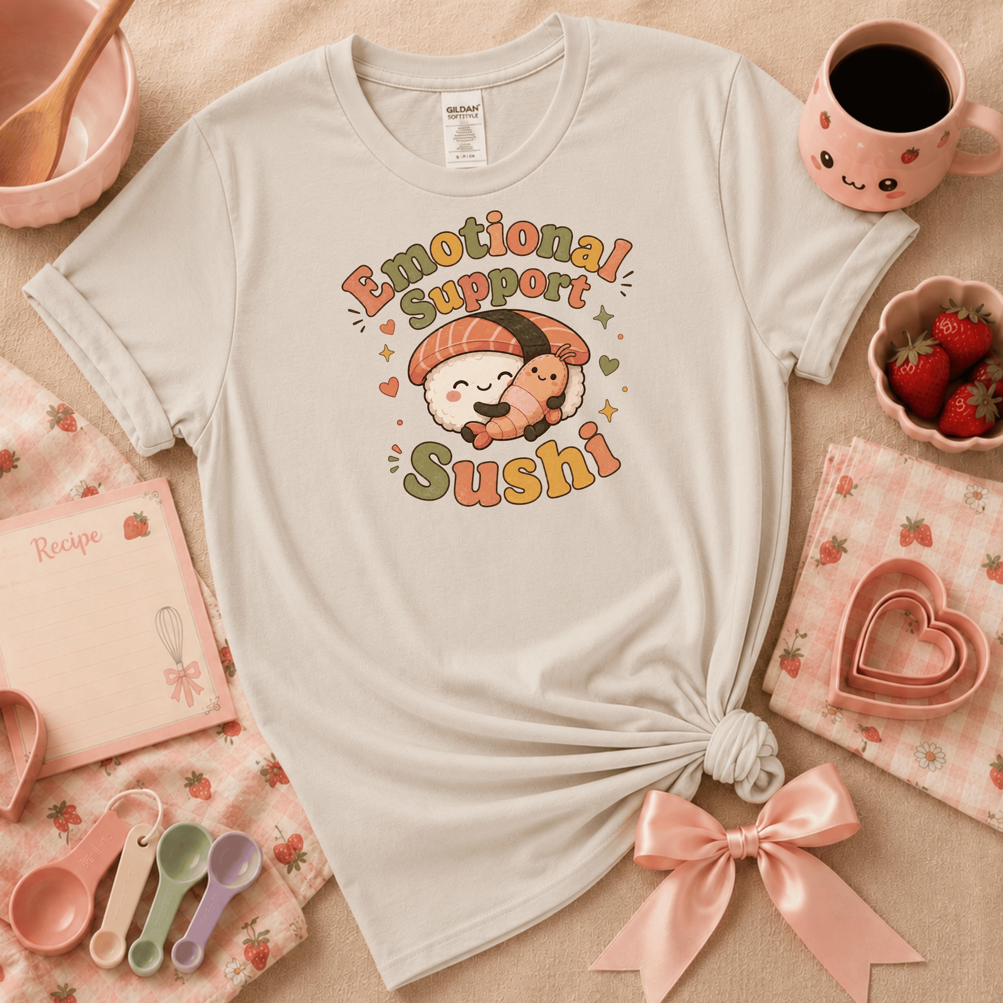Emotional Support Sushi | Cute Food Graphic T-Shirt