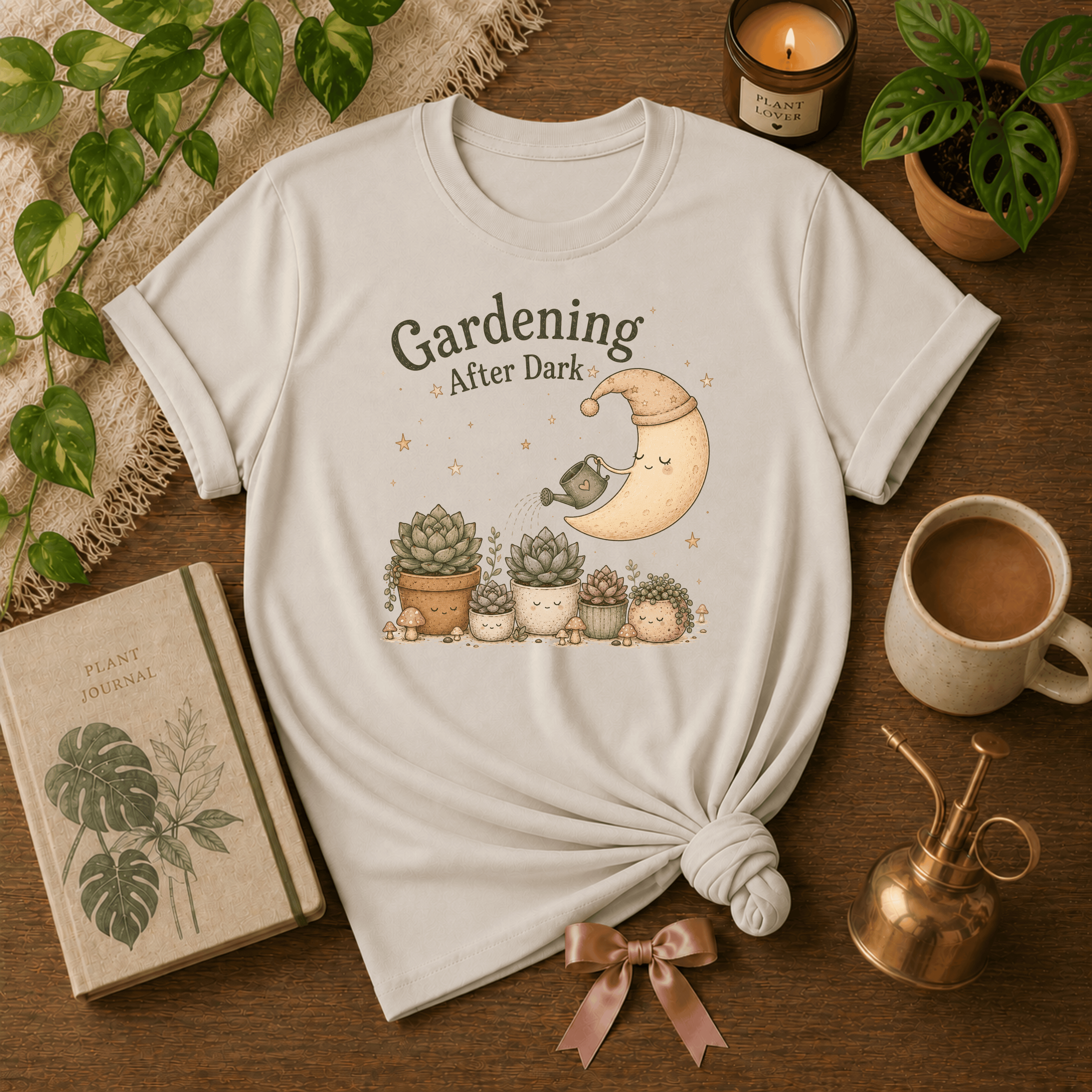 Gardening In The Dark | Plant Lover Graphic T-Shirt
