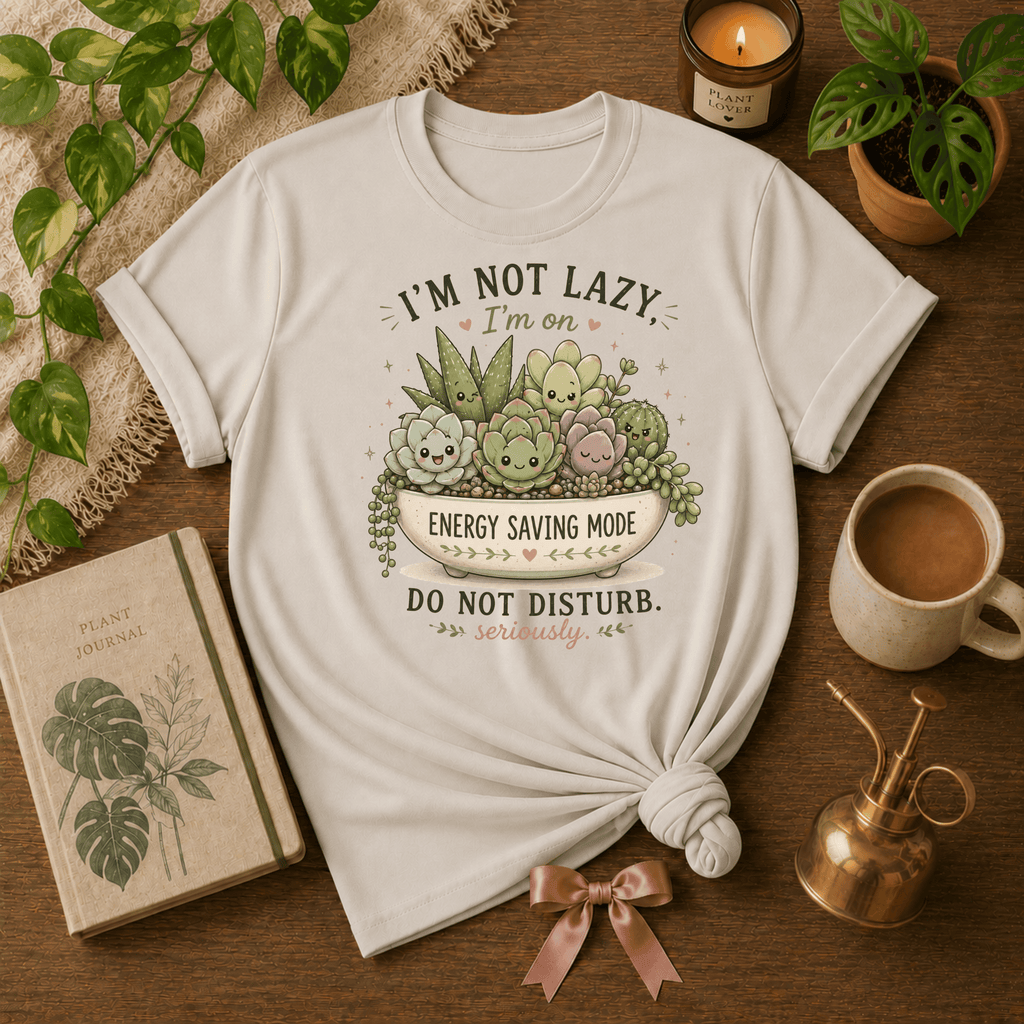 Energy Saving Mode | Plant Lover Graphic T-Shirt