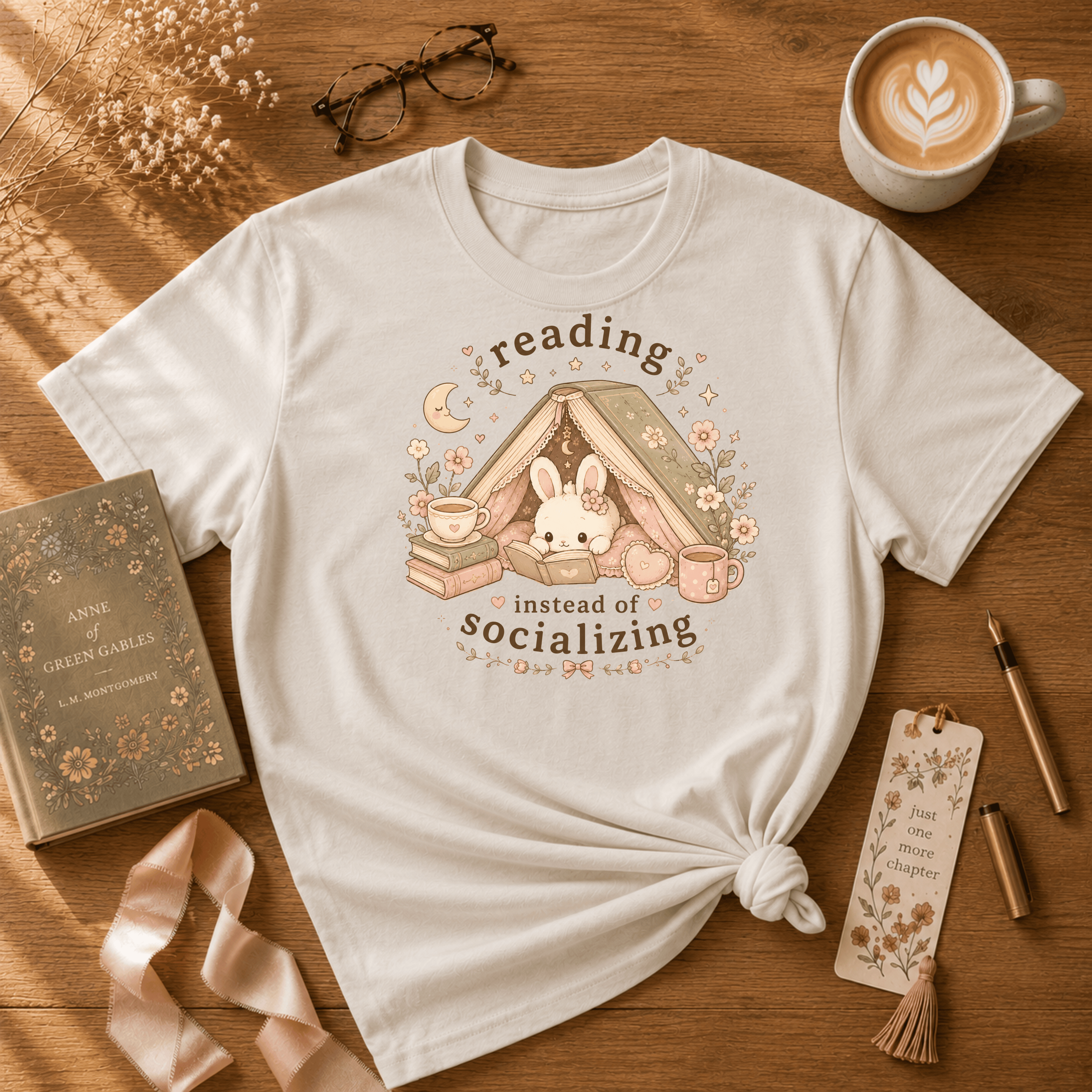 Reading Instead | Book Lover Graphic T-Shirt