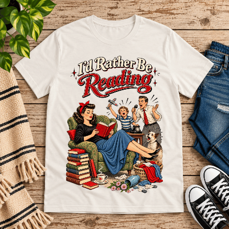 I'd Rather Be Premium T-Shirt in vintage white, flat lay