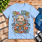 In My Little World Premium T-Shirt in baby blue, flat lay