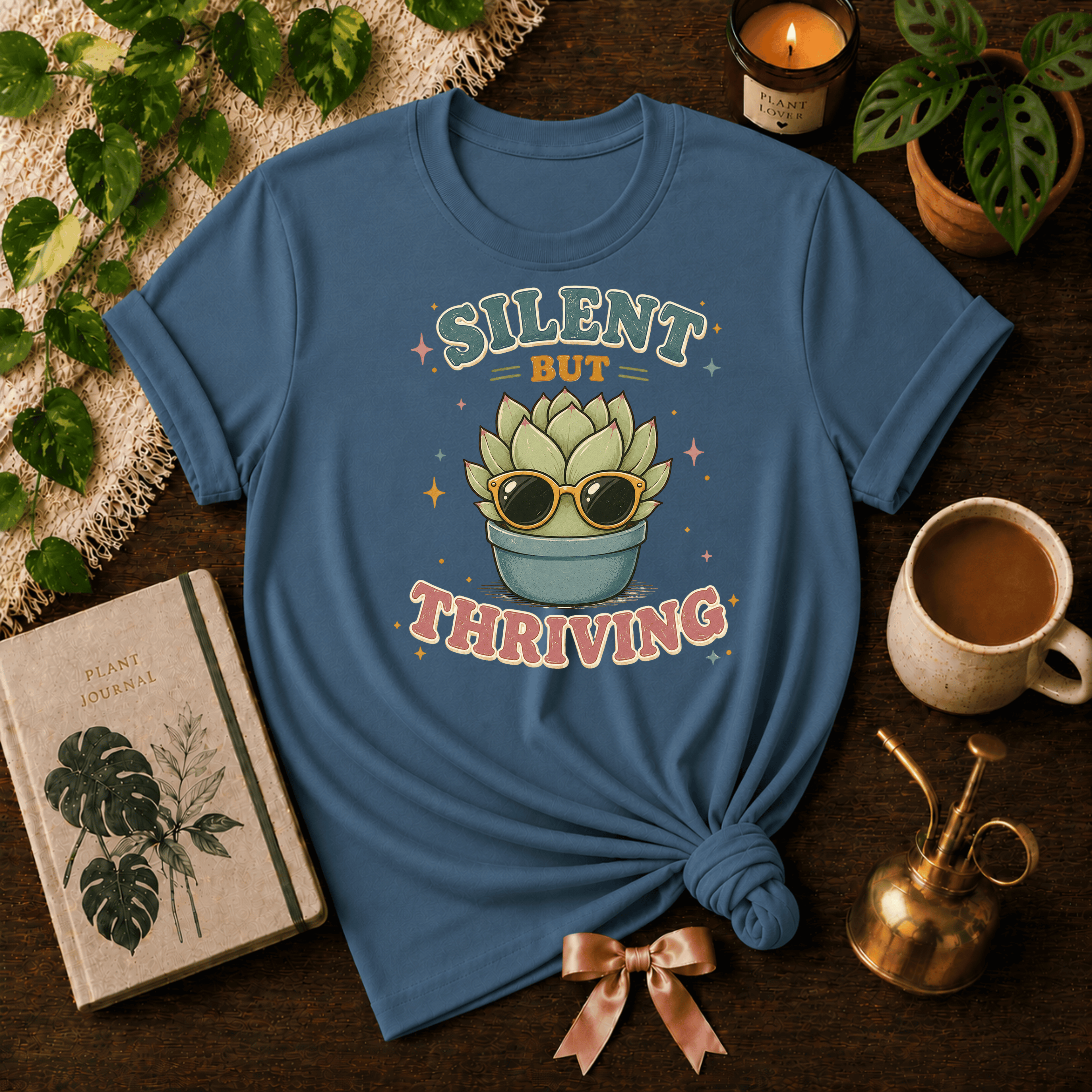 Silent But Thriving | Plant Lover Graphic T-Shirt
