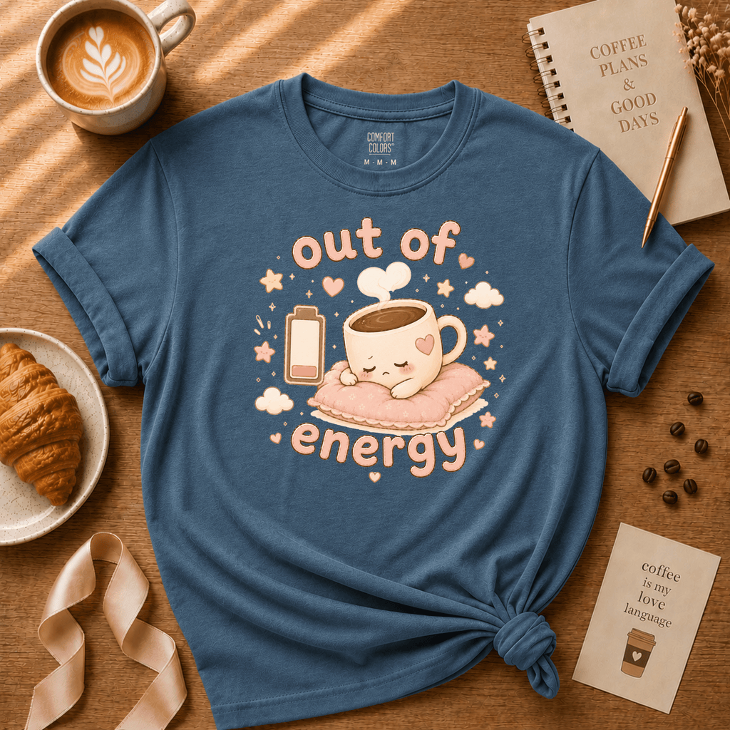 Out Of Energy | Funny Introvert Graphic T-Shirt
