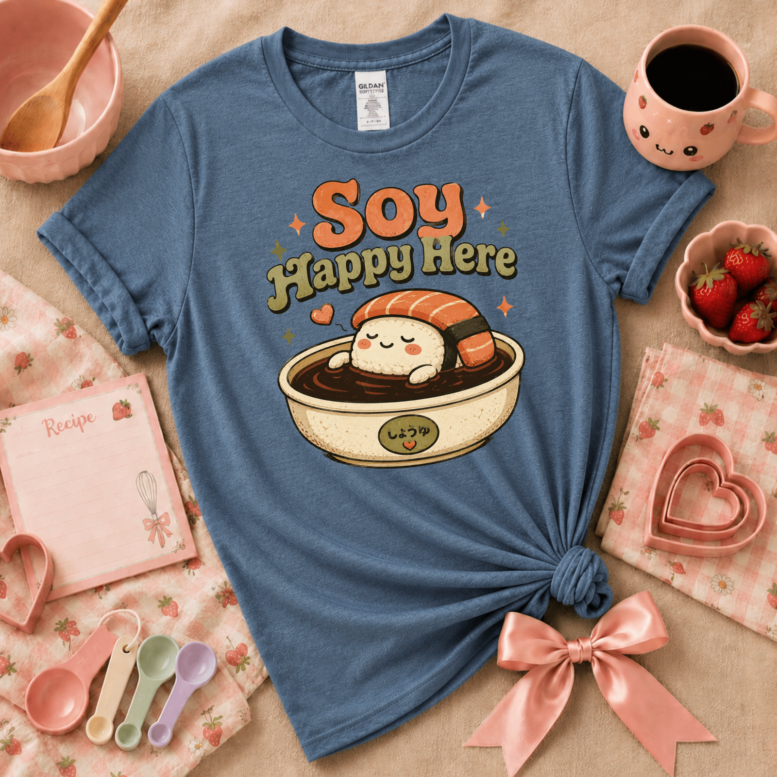 Soy Happy Here | Cute Food Graphic T-Shirt