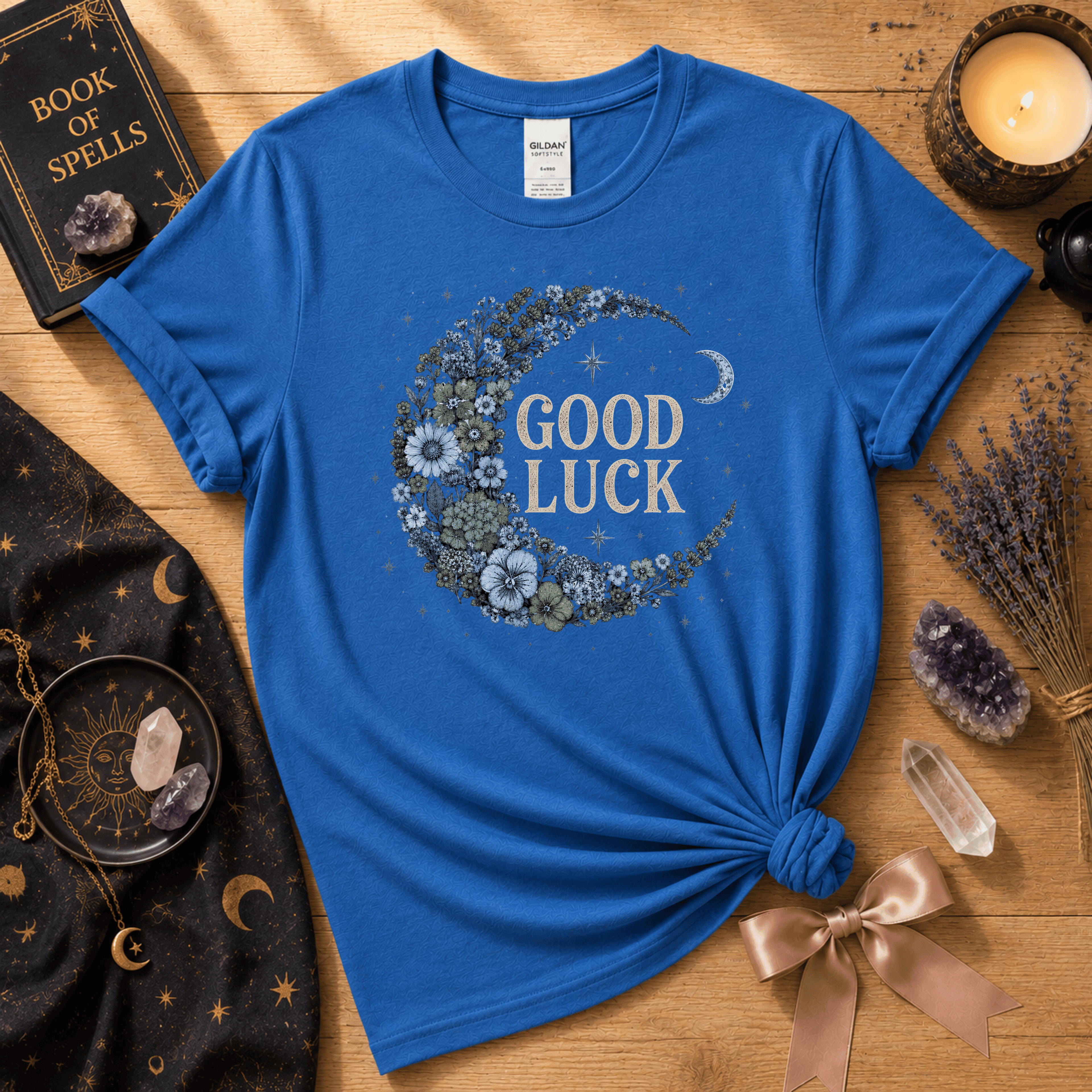 Good Luck In Blue | Celestial Graphic T-Shirt