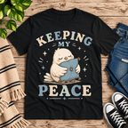 Keeping My Peace Premium T-Shirt in vintage black, flat lay