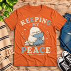 Keeping My Peace Premium T-Shirt in burnt orange, flat lay