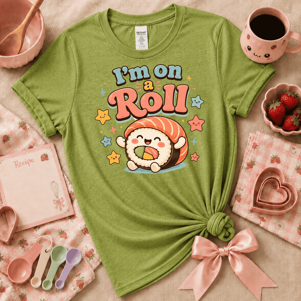 I'm On A Roll | Cute Food Graphic T-Shirt