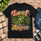 Leaf Me Alone Premium T-Shirt in vintage black, flat lay