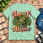 Leaf Me Alone Premium T-Shirt in mint, flat lay