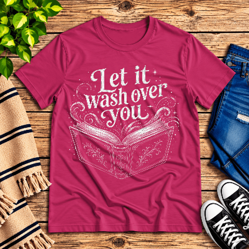 Let It Wash Over You Premium T-Shirt in berry, flat lay