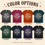 Let It Wash Over You Premium T-Shirt color chart: Asphalt, Berry, Burnt Orange, Deep Teal, Evergreen, Navy, Team Purple, Vintage Black