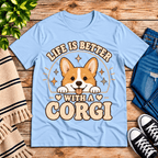 Life Is Better Premium T-Shirt in baby blue, flat lay