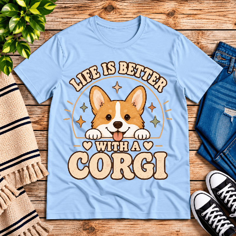 Life Is Better Premium T-Shirt in baby blue, flat lay