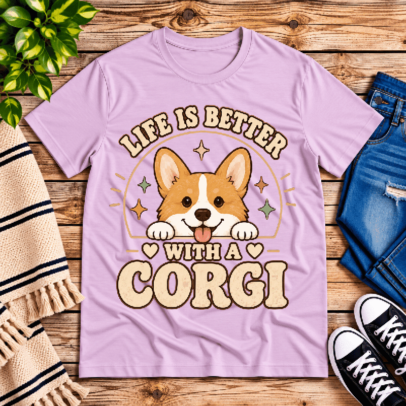 Life Is Better Premium T-Shirt in lilac, flat lay
