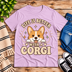 Life Is Better Premium T-Shirt in lilac, flat lay