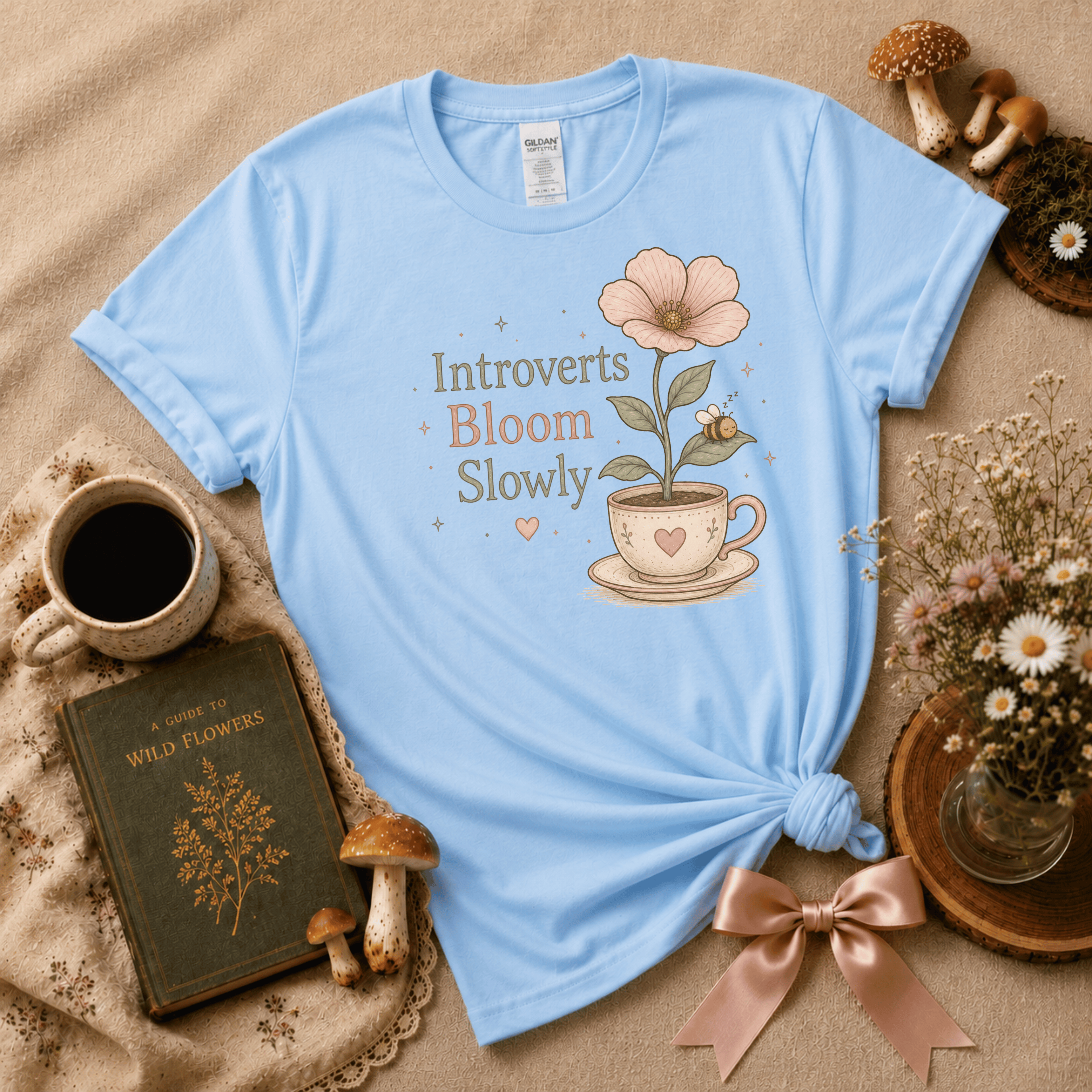Introverts Bloom Slowly | Cottagecore Graphic T-Shirt