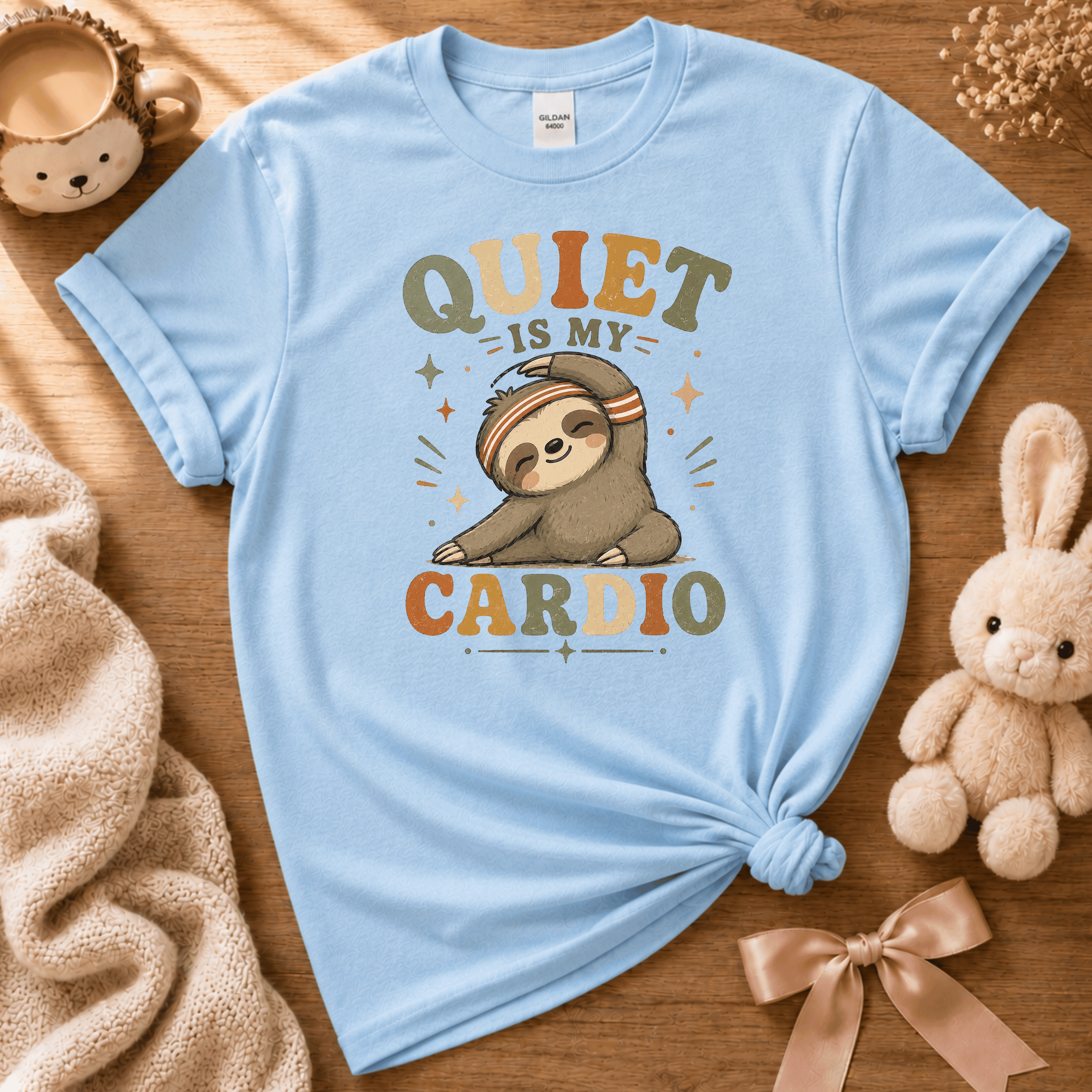 Quiet Is My Cardio | Cute Animal Graphic T-Shirt