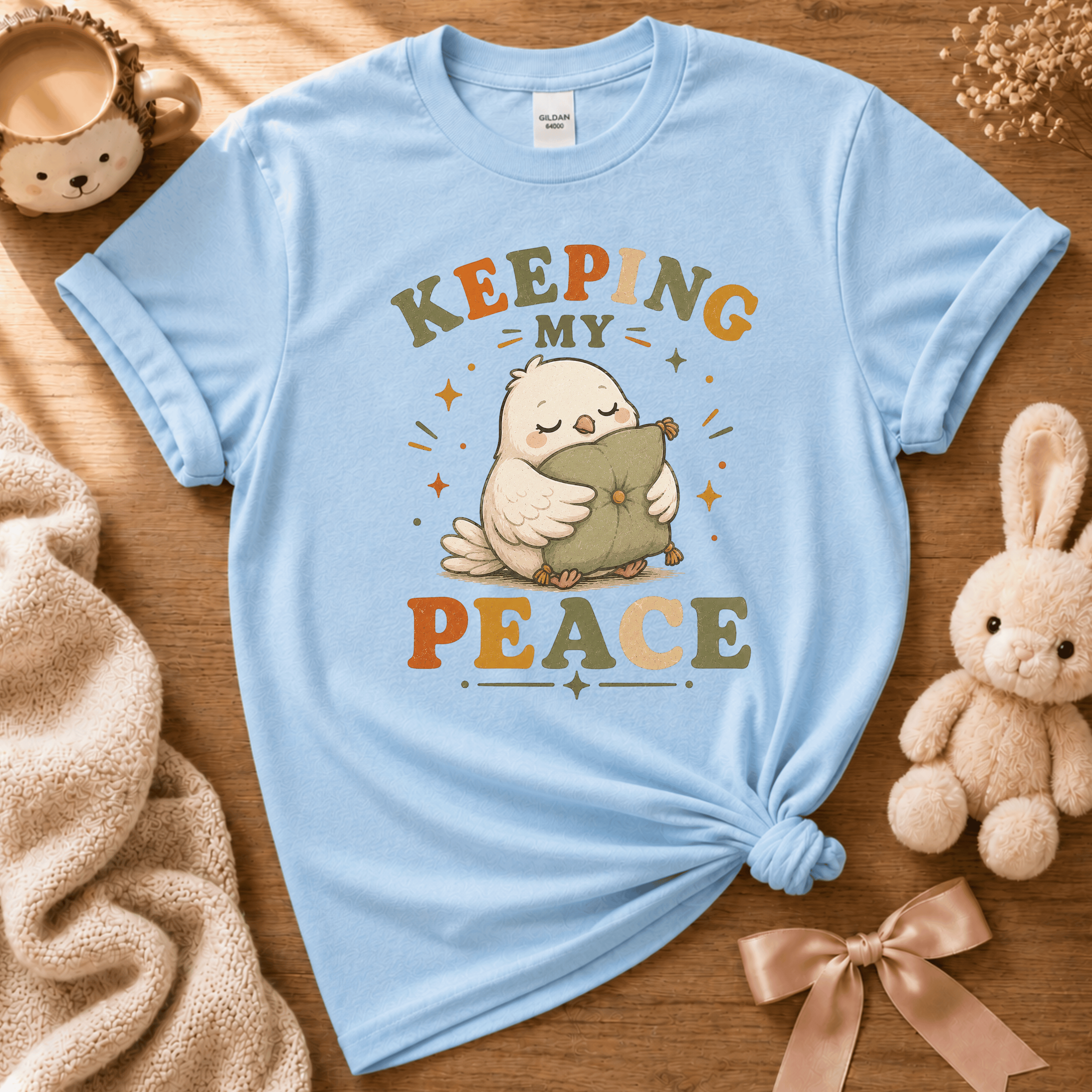 Keeping My Peace | Cute Animal Graphic T-Shirt