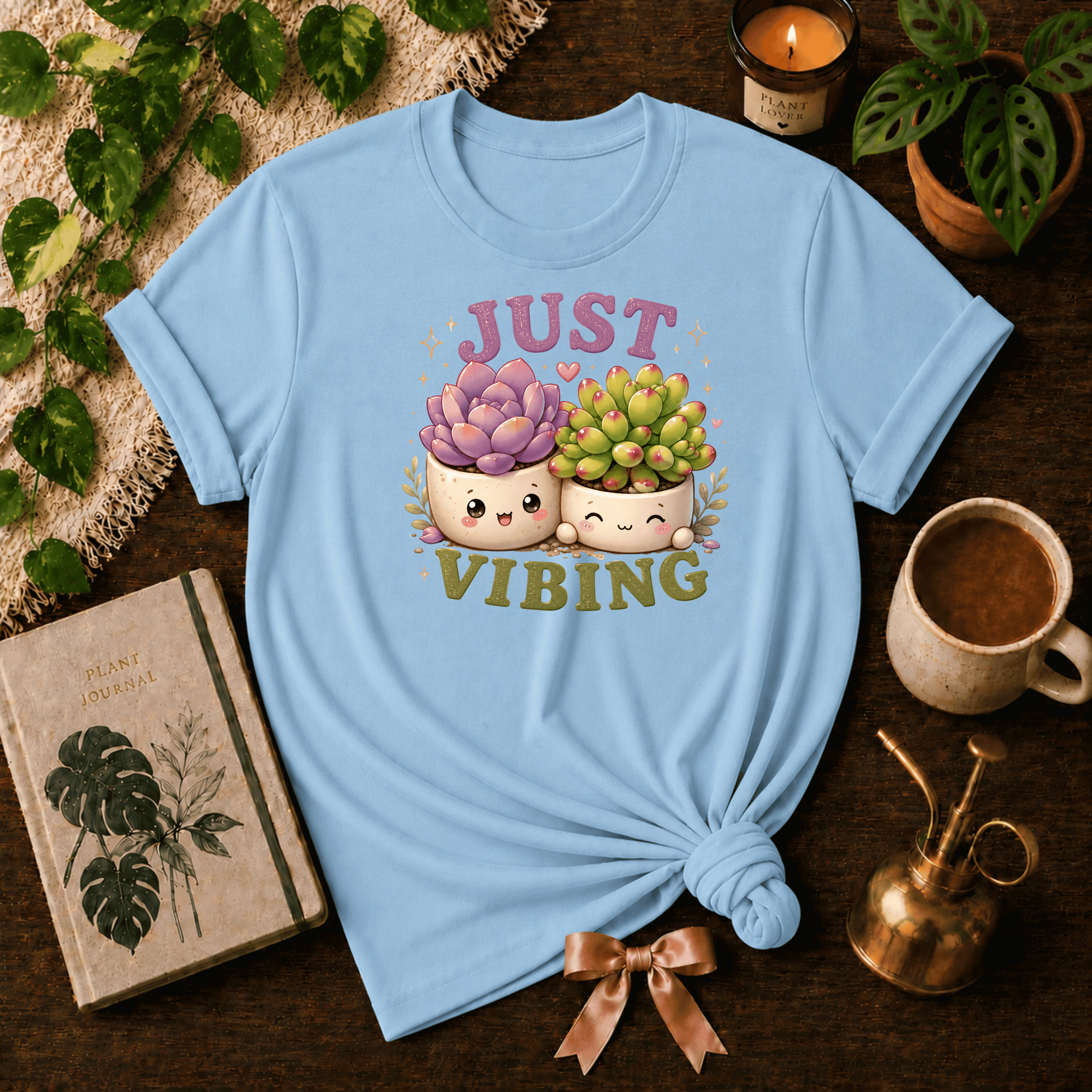 Just Vibing | Plant Lover Graphic T-Shirt