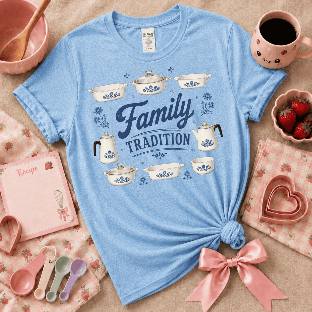 Family Tradition Blue | Cute Food Graphic T-Shirt