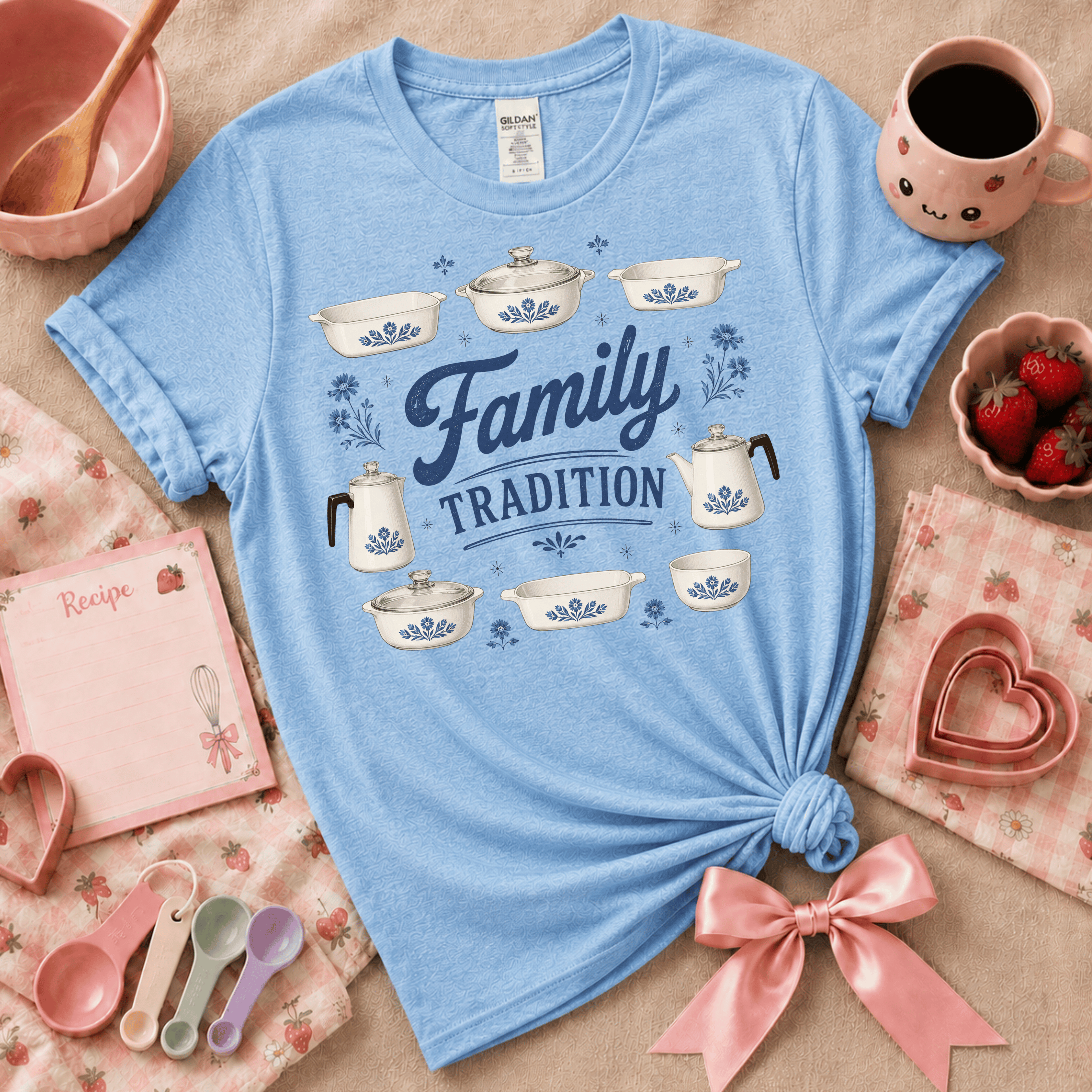 Family Tradition Blue | Cute Food Graphic T-Shirt