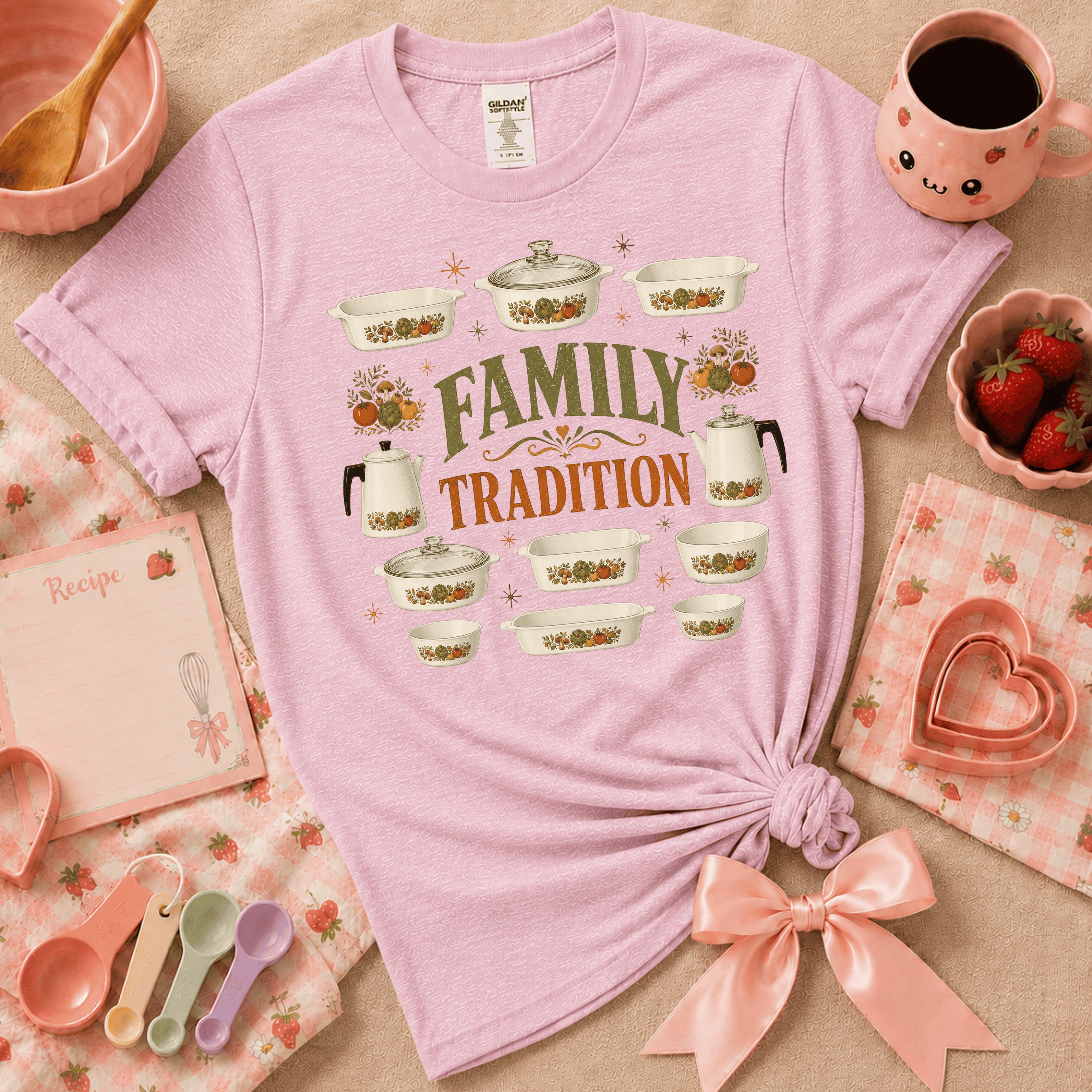 Family Tradition White | Cute Food Graphic T-Shirt
