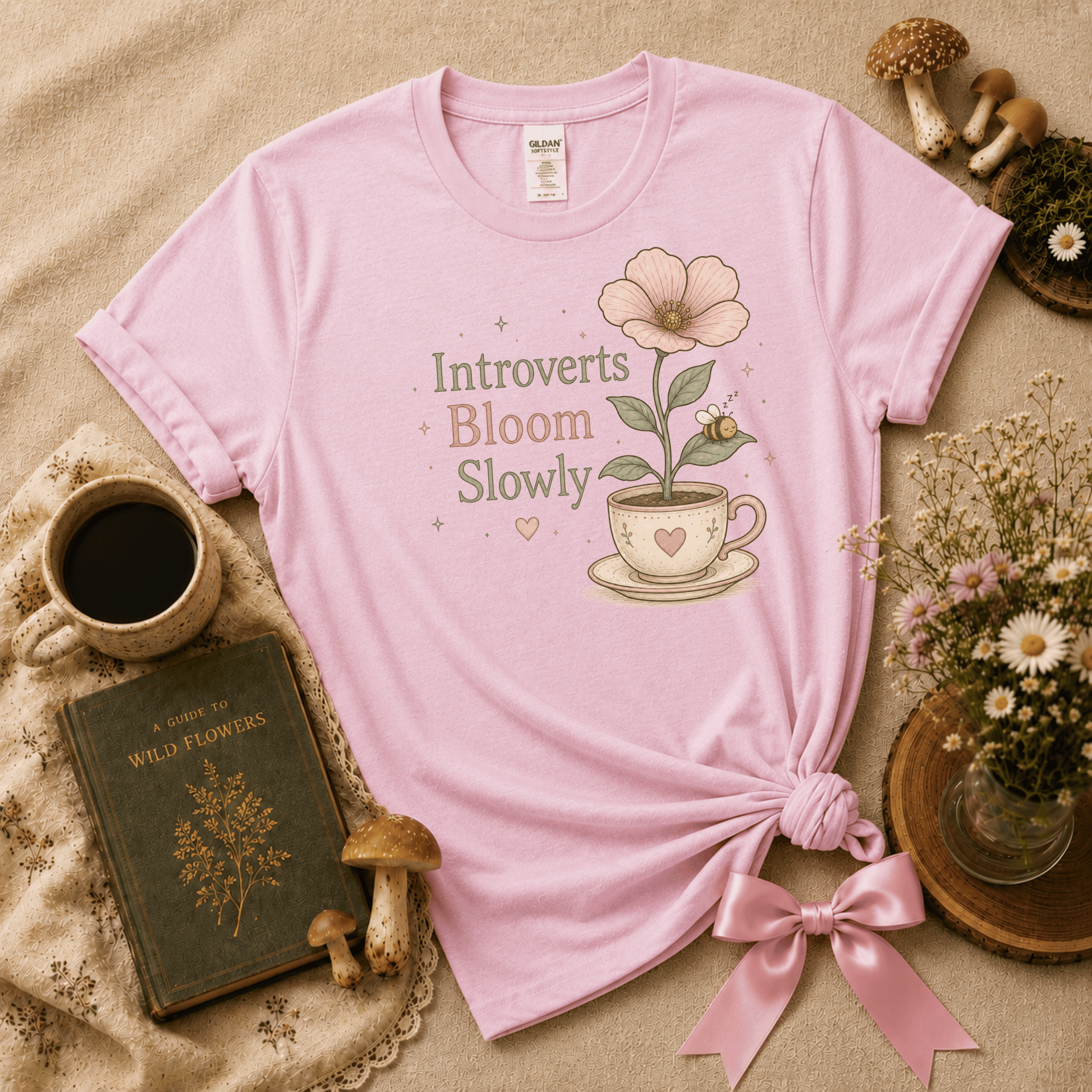 Introverts Bloom Slowly | Cottagecore Graphic T-Shirt