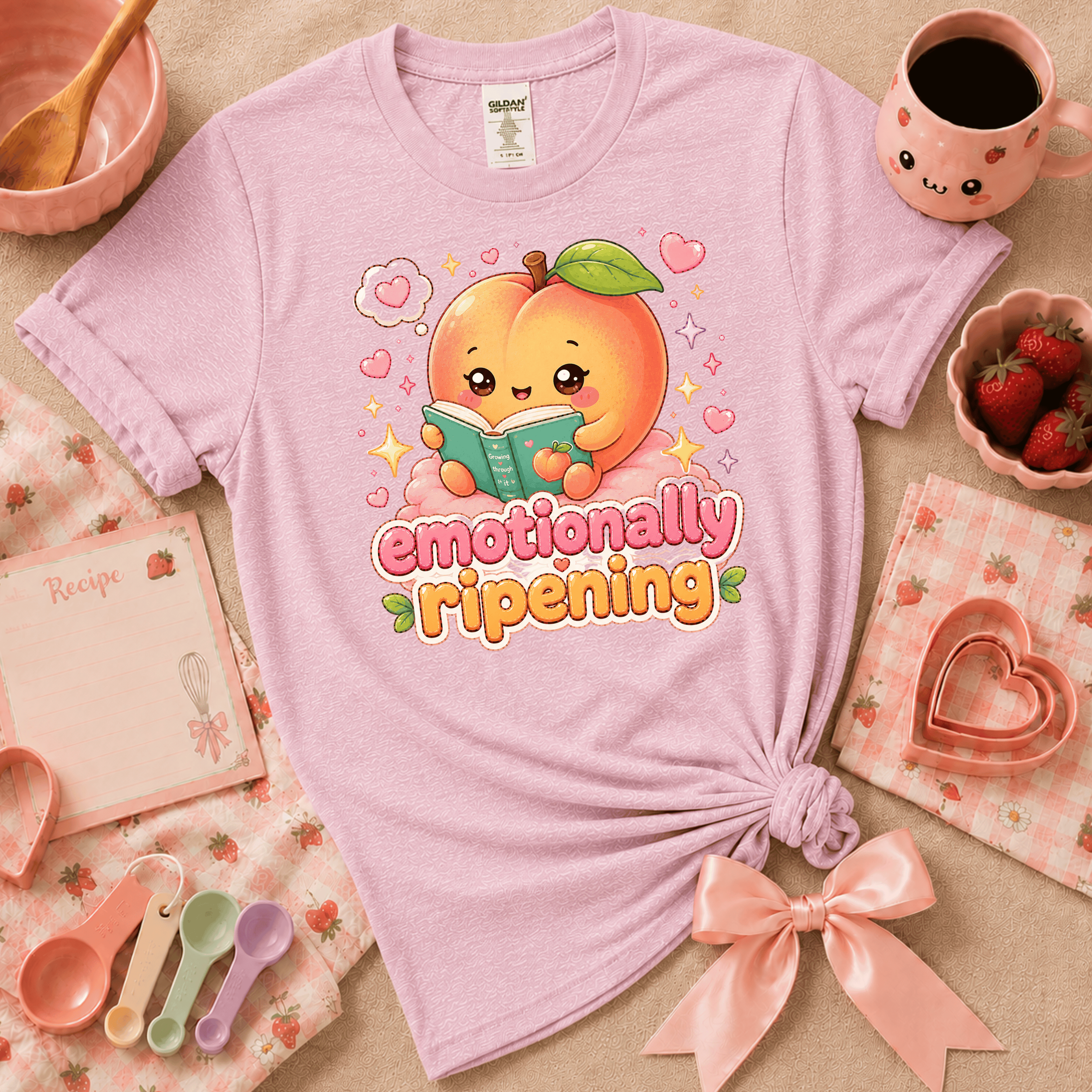 Peach Ripening | Cute Food Graphic T-Shirt