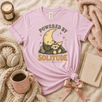 Powered By Solitude | Funny Introvert Graphic T-Shirt
