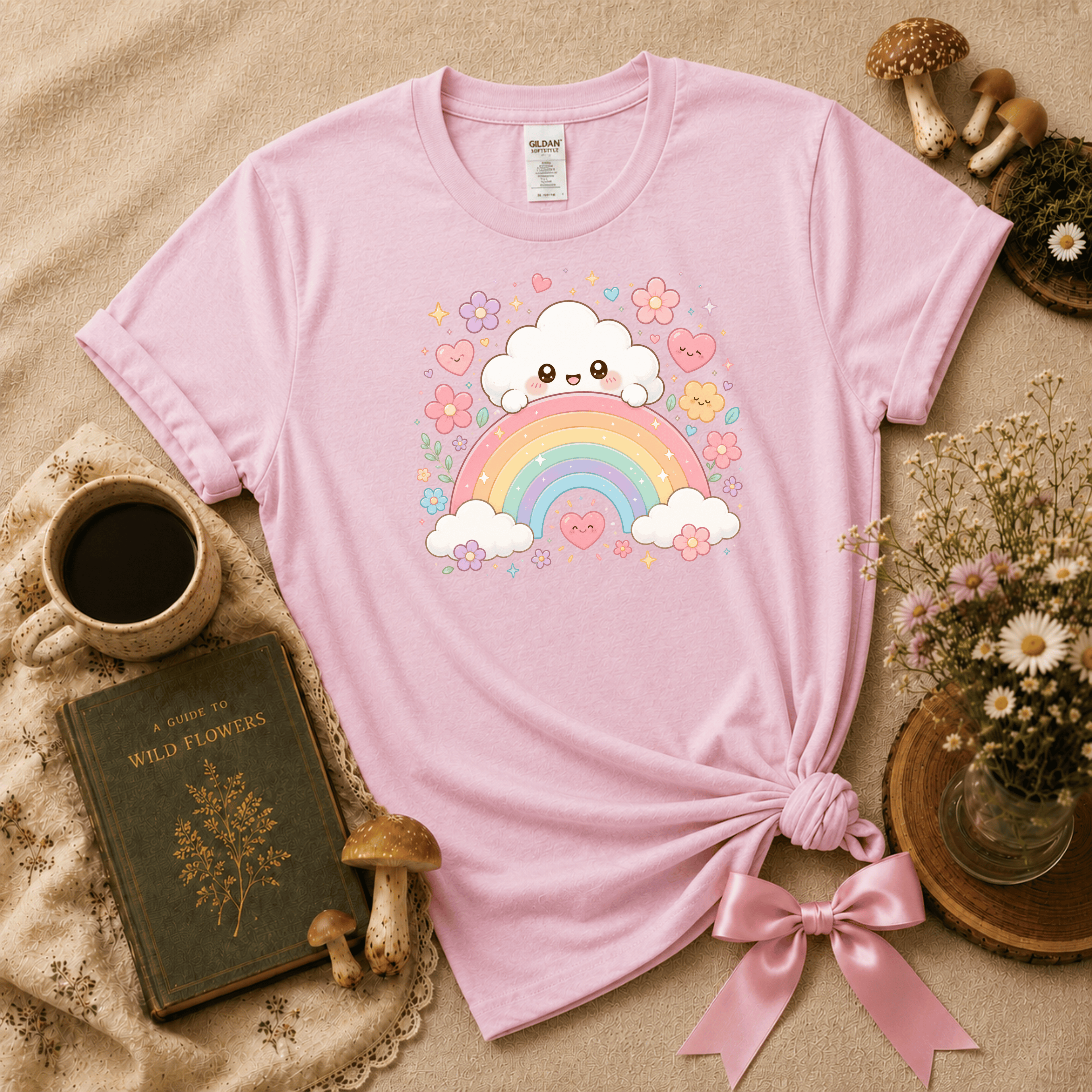 Cloud And Rainbow | Cottagecore Graphic T-Shirt