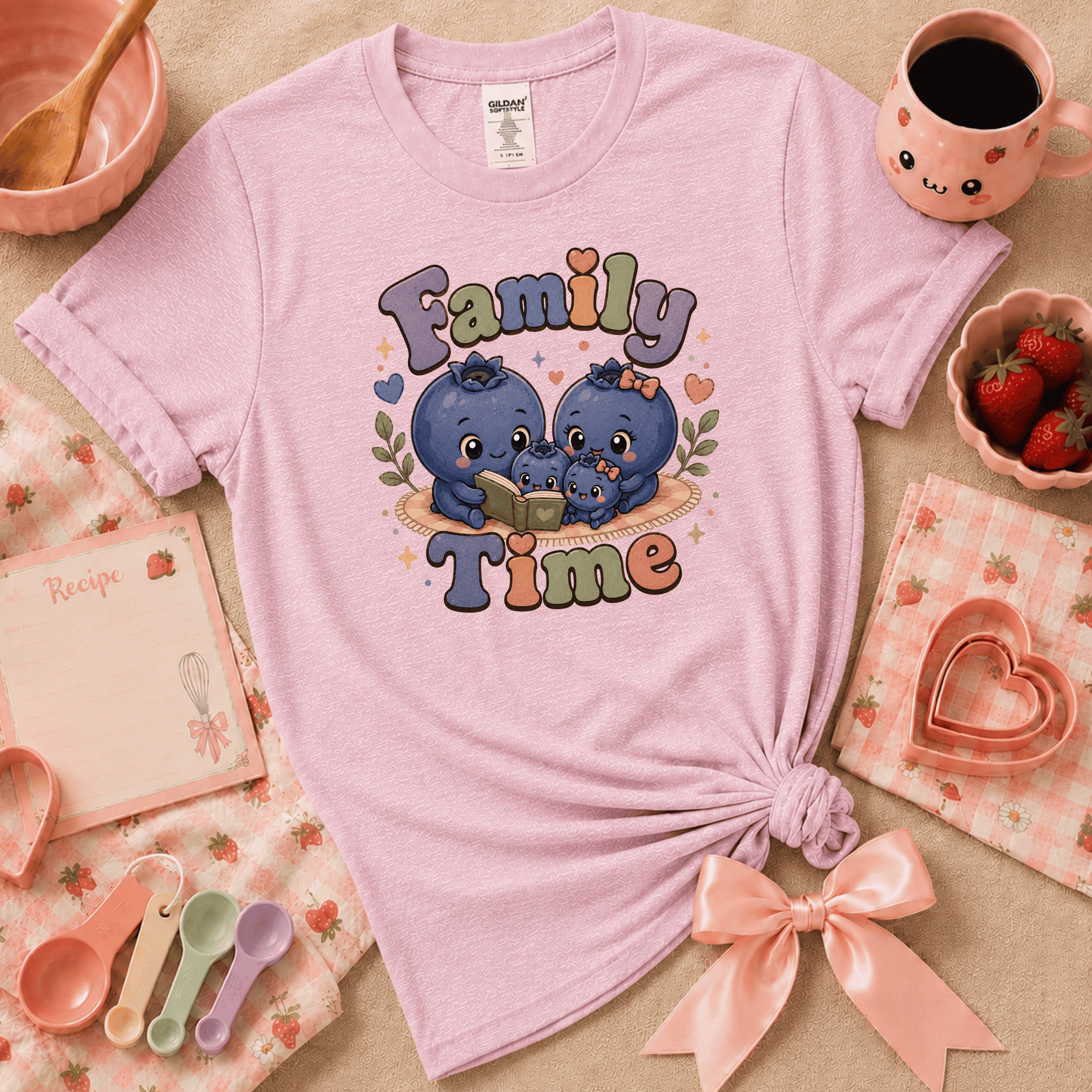 Family Time | Cute Food Graphic T-Shirt