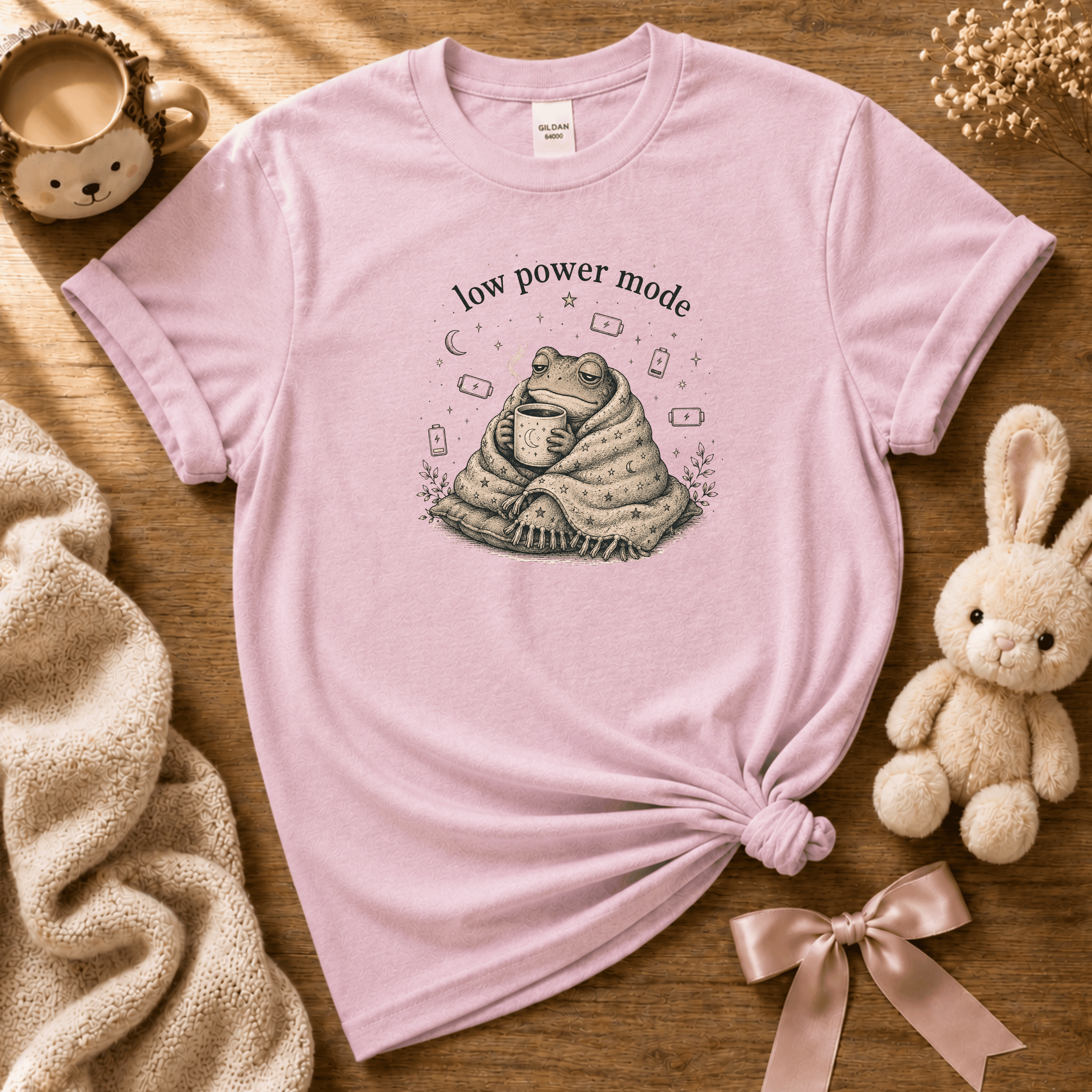 Low Power Frog | Cute Animal Graphic T-Shirt