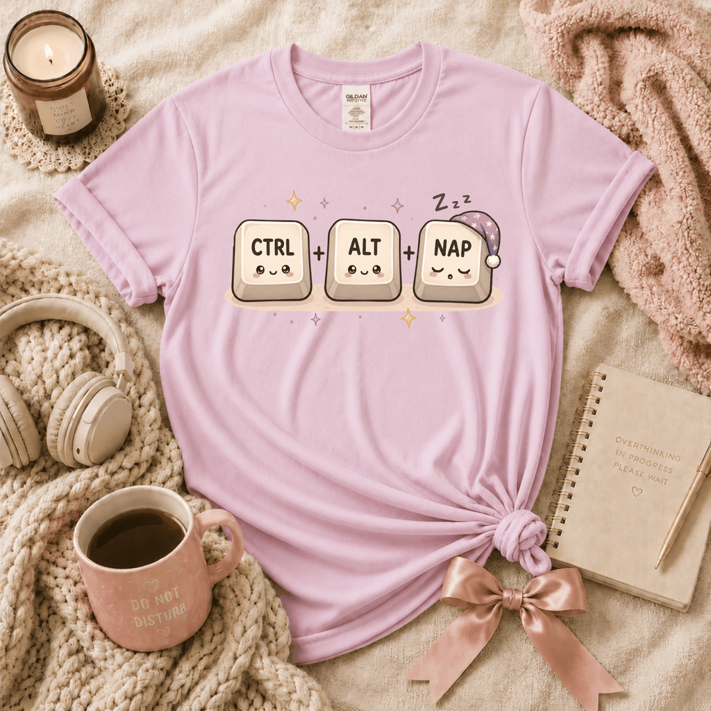 CTRL + ALT + NAP | Funny Introvert Graphic T-Shirt