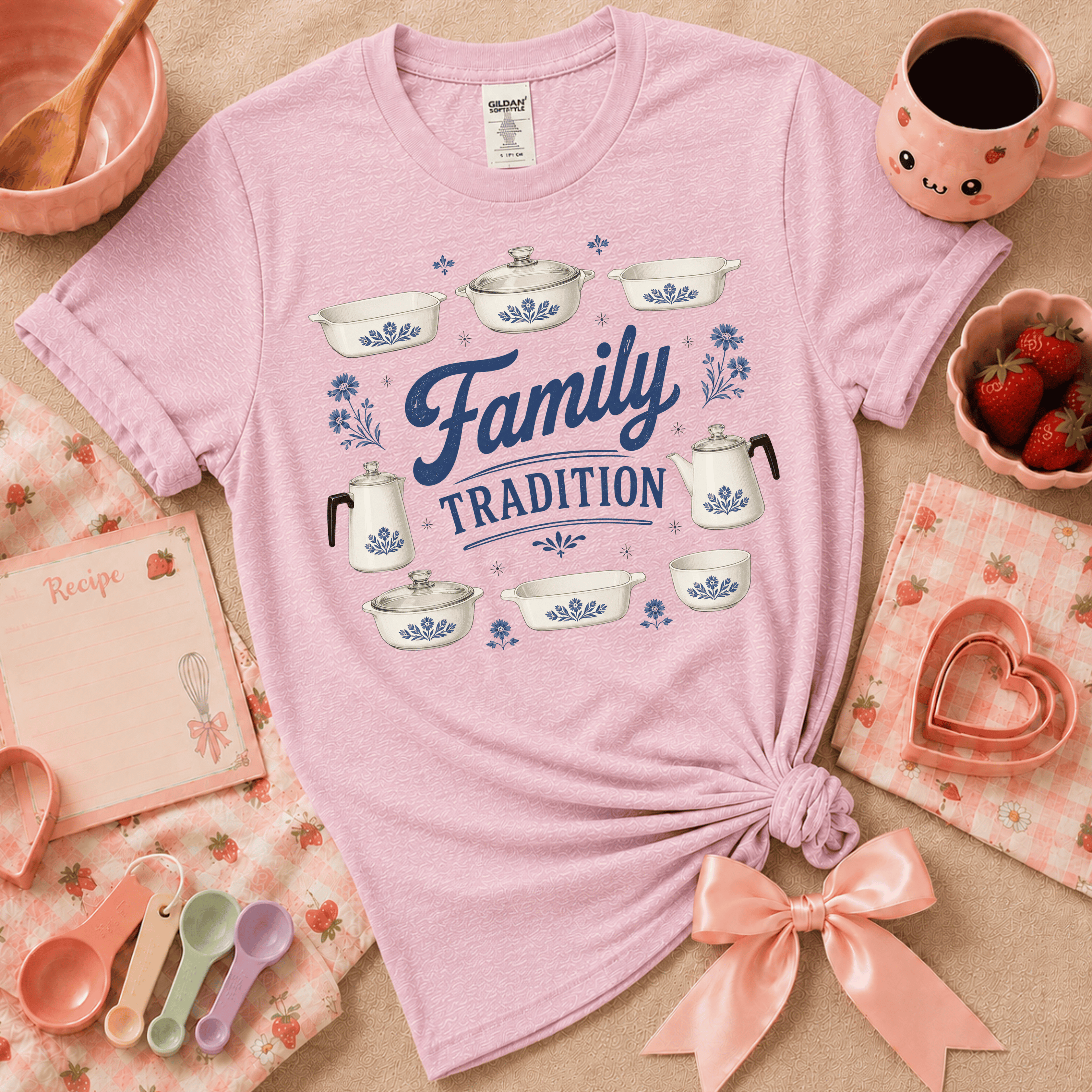 Family Tradition Blue | Cute Food Graphic T-Shirt