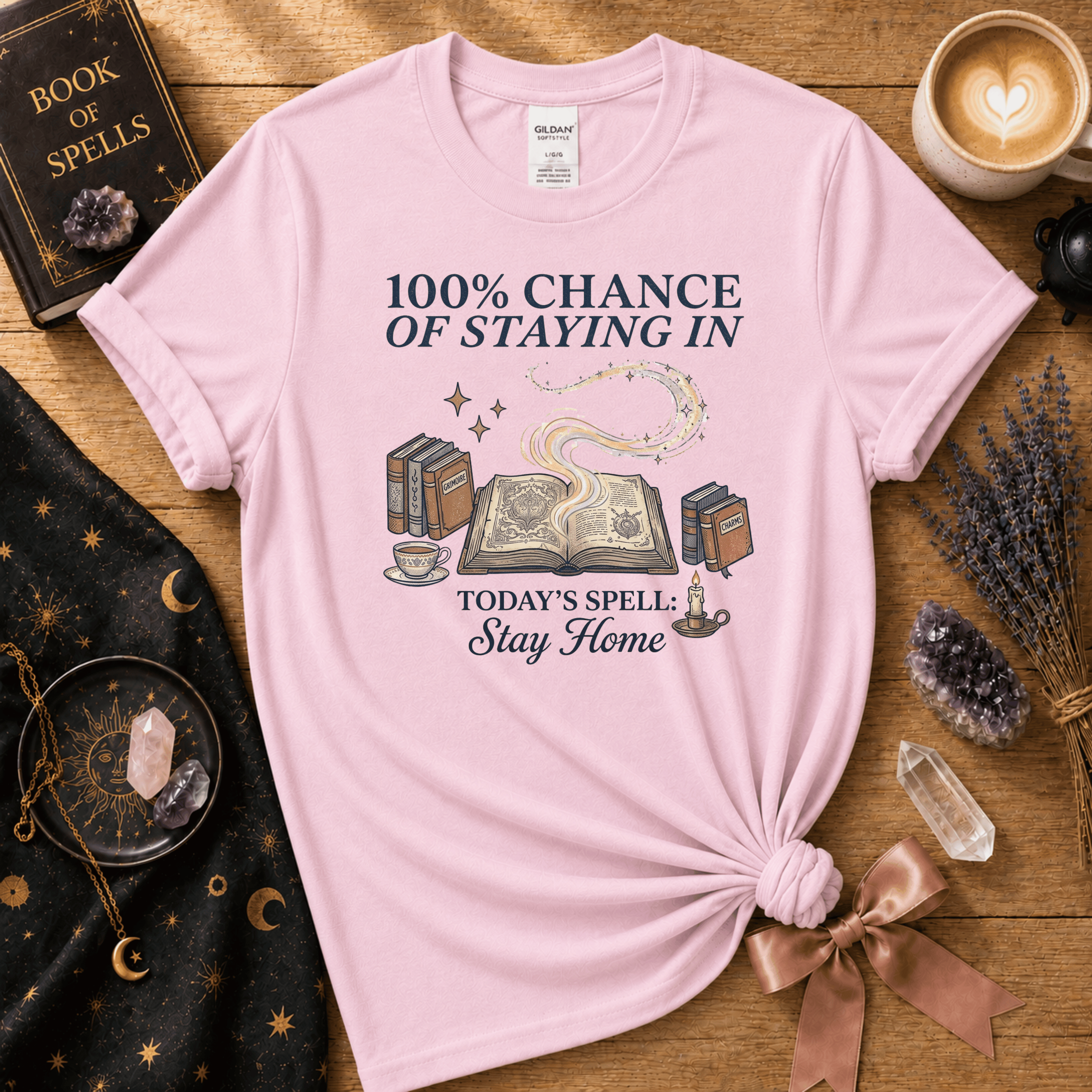 100% Chance Of Staying Home | Celestial Graphic T-Shirt