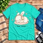 Low Noise Bunny Premium T-Shirt in heather sea green, flat lay